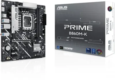 ASUS PRIME B860M-K Moderkort - Intel B860 - Intel LGA1851 socket - DDR5 RAM - Micro-ATX