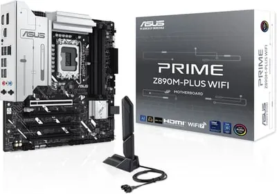 ASUS PRIME Z890M-PLUS WIFI Moderkort - Intel Z890 - Intel LGA1851 socket - DDR5 RAM - Micro-ATX