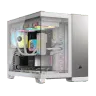 2500X Micro ATX Dual Chamber PC-chassi – vitt/sammetsgrå aluminium