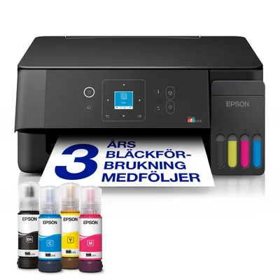 EcoTank ET-2920 A4-multifunktionsskrivare med Wi-Fi och AirPrint bläckbehållare med LCD-display och bläck för upp till tre års användning inkluderat