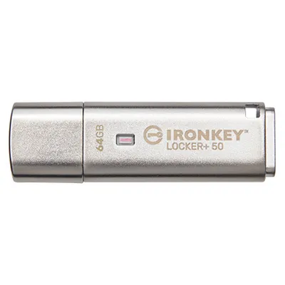 Kingston IronKey Locker+ 50 USB Flash Drive 64GB