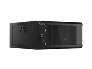 RACK CABINET 19" WALL-MOUNTED 4U/600 WITH GLASS DOOR BLACK (ASSEMBLED)