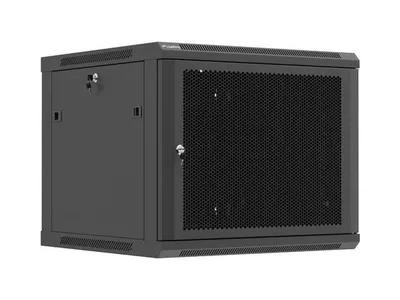 RACK CABINET 19" WALL-MOUNT 9U/600X600 (FLAT PACK) WITH PERFORATED DOOR BLACK