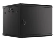 RACK CABINET 19" WALL-MOUNT 9U/600X600 (FLAT PACK) WITH METAL DOOR BLACK