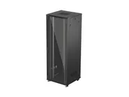 RACK CABINET 19" FREE-STANDING 47U/800X800 (FLAT PACK) WITH GLASS DOOR BLACK
