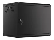 RACK CABINET 19" WALL-MOUNT 9U/600X450 (FLAT PACK) WITH METAL DOOR BLACK