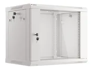 RACK CABINET 19" WALL-MOUNT 9U/600X450 (FLAT PACK) WITH GLASS DOOR GREY V2