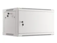 RACK CABINET 19" WALL-MOUNT 6U/600X450 (FLAT PACK) WITH METAL DOOR GREY