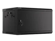 RACK CABINET 19" WALL-MOUNT 6U/600X450 (FLAT PACK) WITH METAL DOOR BLACK