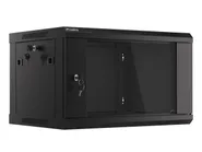 RACK CABINET 19" WALL-MOUNT 6U/600X450 (FLAT PACK) WITH GLASS DOOR BLACK V2