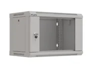 RACK CABINET 19" WALL-MOUNT 6U/540X350 (FLAT PACK) WITH GLASS DOOR GREY