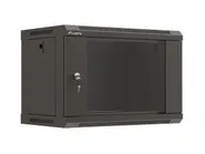 RACK CABINET 19" WALL-MOUNT 6U/540X350 (FLAT PACK) WITH GLASS DOOR BLACK