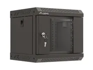 RACK CABINET 10" WALL-MOUNT 4U/300X300 (FLAT PACK) WITH GLASS DOOR BLACK