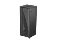 RACK CABINET 19" FREE-STANDING 42U/800X800 (FLAT PACK) WITH GLASS DOOR BLACK
