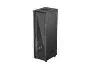 RACK CABINET 19" FREE-STANDING 42U/600X800 (FLAT PACK) WITH GLASS DOOR BLACK