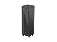 RACK CABINET 19" FREE-STANDING 42U/600X600 (FLAT PACK) WITH GLASS DOOR LCD BLACK V2