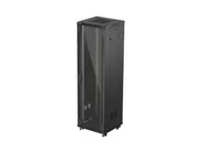 RACK CABINET 19" FREE-STANDING 42U/600X600 (FLAT PACK) WITH GLASS DOOR BLACK