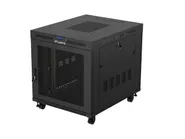 RACK CABINET 19" FREE-STANDING 15U/800X1000 (FLAT PACK) WITH MESH DOOR LCD BLACK V2