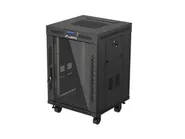 RACK CABINET 19" FREE-STANDING 15U/600X600 (FLAT PACK) WITH GLASS DOOR LCD BLACK V2