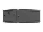 RACK CABINET 19" WALL-MOUNT 4U/600X600 (FLAT PACK) WITH METAL DOOR BLACK