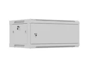 RACK CABINET 19" WALL-MOUNT 4U/600X450 (FLAT PACK) WITH METAL DOOR GREY