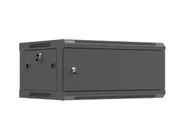 RACK CABINET 19" WALL-MOUNT 4U/600X450 (FLAT PACK) WITH METAL DOOR BLACK