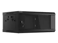 RACK CABINET 19" WALL-MOUNT 4U/600X450 (FLAT PACK) WITH GLASS DOOR BLACK V2