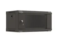 RACK CABINET 19" WALL-MOUNT 4U/540X350 (FLAT PACK) WITH GLASS DOOR BLACK