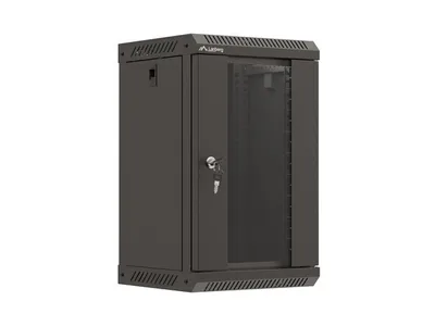 RACK CABINET 10" WALL-MOUNT 9U/300X300 (FLAT PACK) WITH GLASS DOOR BLACK