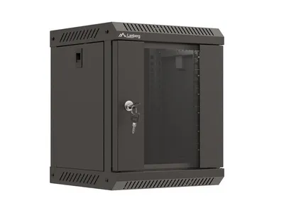 RACK CABINET 10" WALL-MOUNT 6U/300X300 (FLAT PACK) WITH GLASS DOOR BLACK
