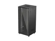 RACK CABINET 19" FREE-STANDING 37U/800X800 (FLAT PACK) WITH GLASS DOOR BLACK