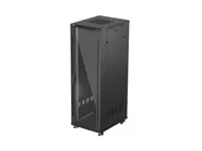 RACK CABINET 19" FREE-STANDING 37U/600X800 (FLAT PACK) WITH GLASS DOOR BLACK