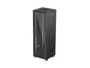 RACK CABINET 19" FREE-STANDING 37U/600X600 (FLAT PACK) WITH GLASS DOOR BLACK