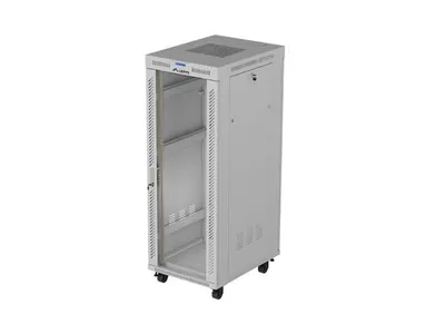 RACK CABINET 19" FREE-STANDING 32U/600X800 (FLAT PACK) WITH GLASS DOOR LCD GREY V2
