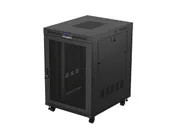 RACK CABINET 19" FREE-STANDING 22U/800X1000 (FLAT PACK) WITH MESH DOOR LCD BLACK V2