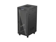 RACK CABINET 19" FREE-STANDING 27U/600X800 (FLAT PACK) WITH GLASS DOOR LCD BLACK V2