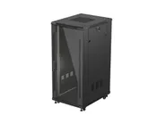 RACK CABINET 19" FREE-STANDING 27U/600X800 (FLAT PACK) WITH GLASS DOOR BLACK