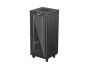 RACK CABINET 19" FREE-STANDING 27U/600X600 (FLAT PACK) WITH GLASS DOOR LCD BLACK V2