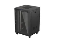 RACK CABINET 19" FREE-STANDING 22U/800X800 (FLAT PACK) WITH GLASS DOOR LCD BLACK V2