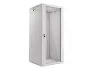 RACK CABINET 19" WALL-MOUNT 27U/600X600 (FLAT PACK) WITH GLASS DOOR GREY V2