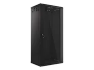 RACK CABINET 19" WALL-MOUNT 27U/600X450 (FLAT PACK) WITH GLASS DOOR BLACK V2