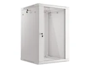 RACK CABINET 19" WALL-MOUNT 18U/600X600 (FLAT PACK) WITH GLASS DOOR GREY V2
