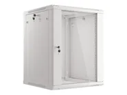 RACK CABINET 19" WALL-MOUNT 15U/600X600 (FLAT PACK) WITH GLASS DOOR GREY V2