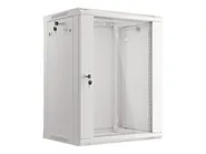 RACK CABINET 19" WALL-MOUNT 15U/600X450 (FLAT PACK) WITH GLASS DOOR GREY V2