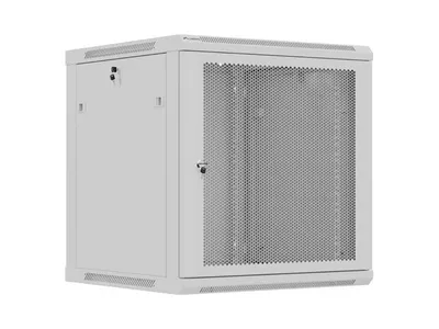RACK CABINET 19" WALL-MOUNT 12U/600X600 (FLAT PACK) WITH PERFORATED DOOR GREY