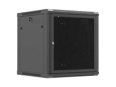 RACK CABINET 19" WALL-MOUNT 12U/600X600 (FLAT PACK) WITH PERFORATED DOOR BLACK
