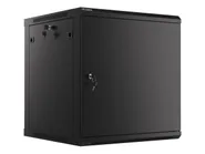 RACK CABINET 19" WALL-MOUNT 12U/600X600 (FLAT PACK) WITH METAL DOOR BLACK