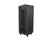 RACK CABINET 19" FREE-STANDING 32U/600X600 (FLAT PACK) WITH MESH DOOR LCD BLACK