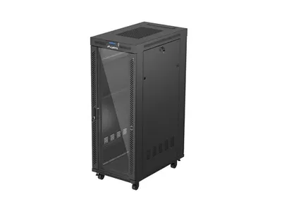 RACK CABINET 19" FREE-STANDING 32U/600X1000 (FLAT PACK) WITH GLASS DOOR LCD BLACK