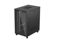 RACK CABINET 19" FREE-STANDING 27U/800X1200 (FLAT PACK) WITH GLASS DOOR LCD BLACK